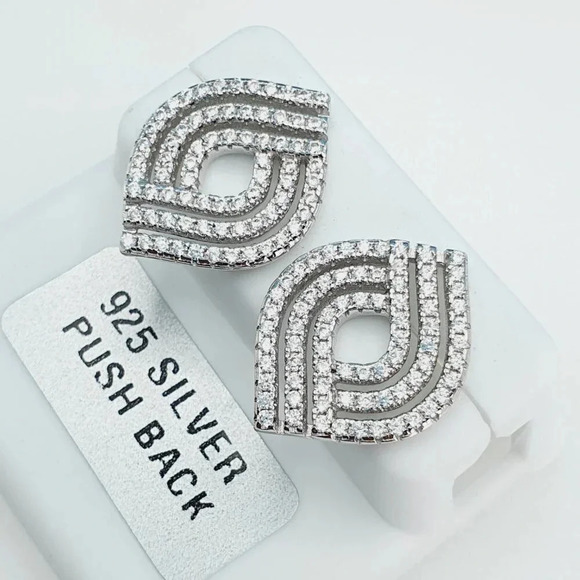 "925 Sterling Silver Cubic Zirconia Earrings, UU1P6A6071 - Picture 2 of 8